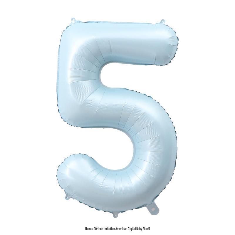 40" Baby Blue Number Foil Balloon for Birthdays, Weddings, Anniversaries, and Party Decorations.