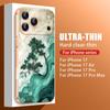 Tree Flowers Pattern Case For iPhone 17 Pro Max Funda iPhone 16 15 14 13 Pro Max 11 Clear PC Back Slim Hard Cover
