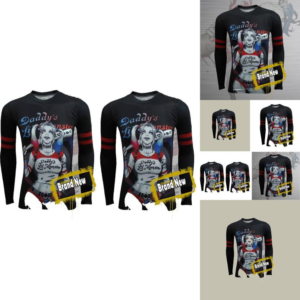 Harley Quinn T Shirt For Men Long Sleeve Polyester Casual Streetwear Teenager Style