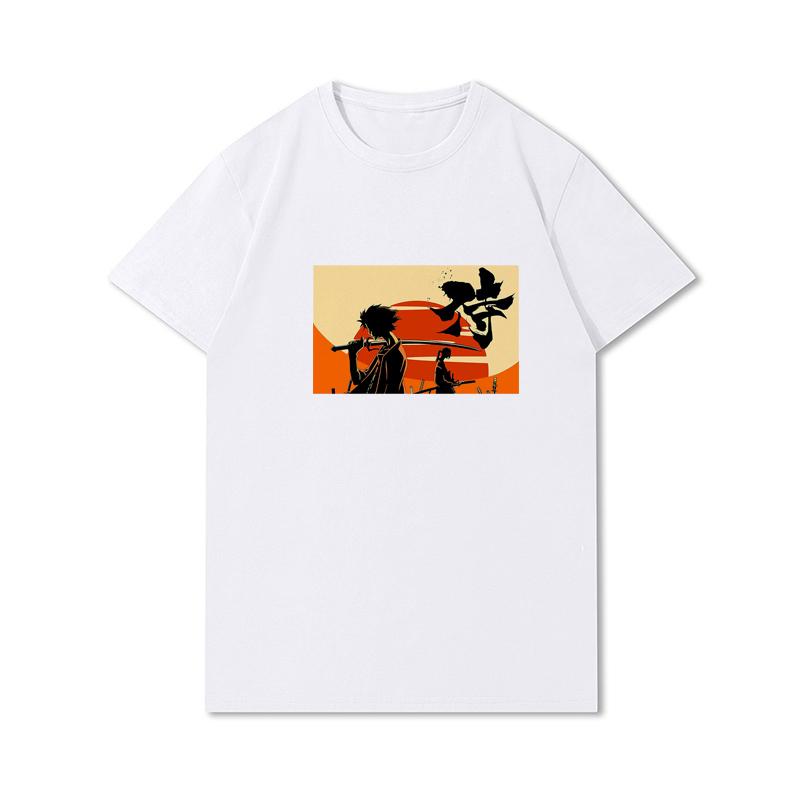 Tricouri 100% bumbac de vară pentru bărbați Vintage Samurai Retro Japanese Gaming 2077 Art Gam Printed Casual Top Tricouri