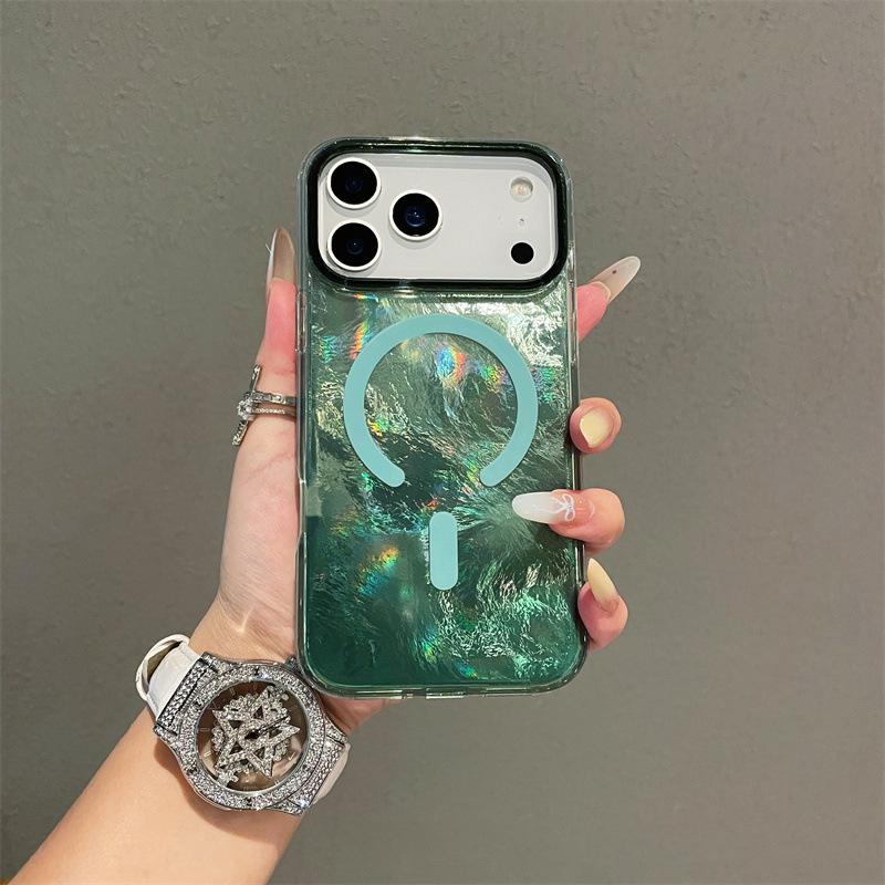 Gradual change contrasting color is suitable for Apple 11 mobile phone case 11promax glacier pattern magnetic case colorful anti-drop 11pro