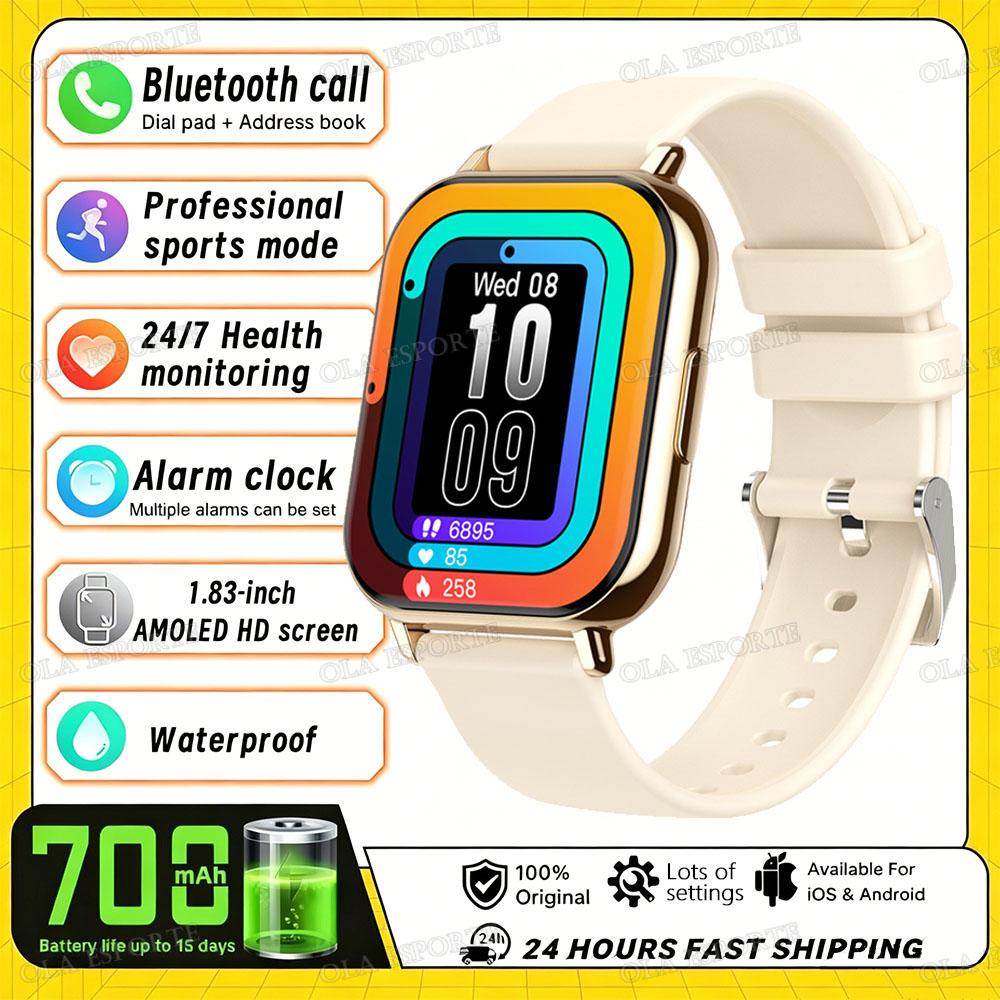 Upgraded Smart Watch Heart Rate Blood Oxygen/Pressure Sleep Monitoring Bluetooth Call Voice Assistant Sport Smartwatch HT30