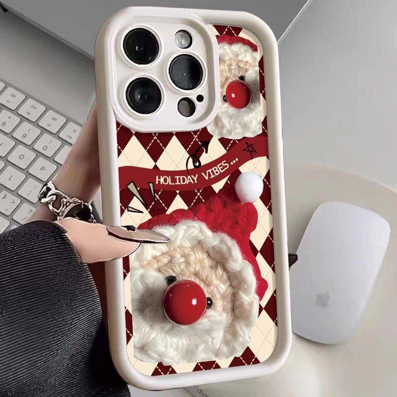 

Slim Silicone Phone Case for iPhone 12–15 Pro Max featuring Santa Claus Design 15