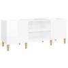 VidaXL Armoire à disques blanc brillant 121x38x48 cm bois d'ingénierie 831927