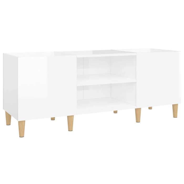 VidaXL Armoire à disques blanc brillant 121x38x48 cm bois d'ingénierie 831927