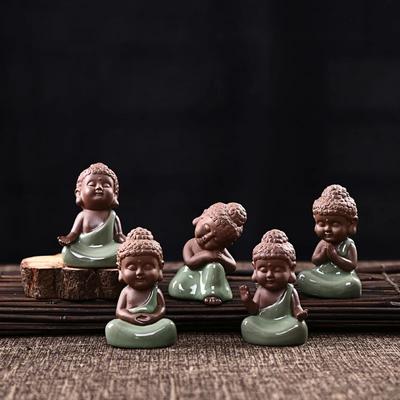 Ceramic Crafts Creative Home Decoration Living Room Feng Shui Ornaments Cute Little Buddha Zen Like Pots Furnishings