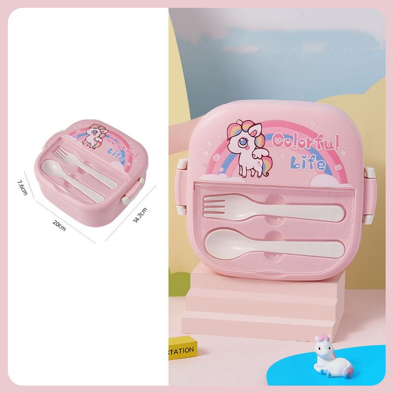 

Ланч-бокс Bento для детей, девочек, мультяшных студентов, милых пони, подогреваемых сэндвичей на 3 решетки, специальная столовая розовый