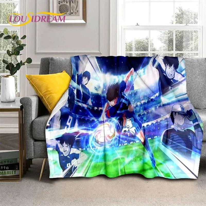 Cartoon Captain Tsubasa Football Soft Flannel Blankets,Throw Blanket Comfortable Blanket for Picnic Beds Sofa Home Bedroom Gifts