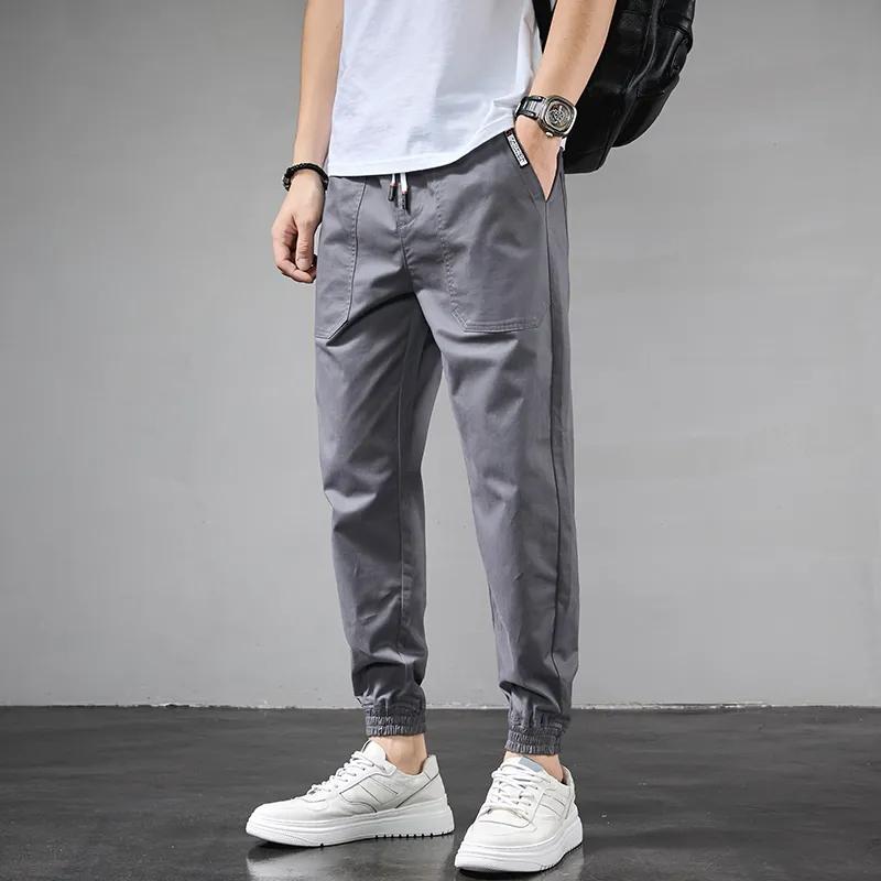 Men's Workwear Harem Style Cuffed Casual Pants New Summer Style Loose Fit Versatile Athletic Pants for Men