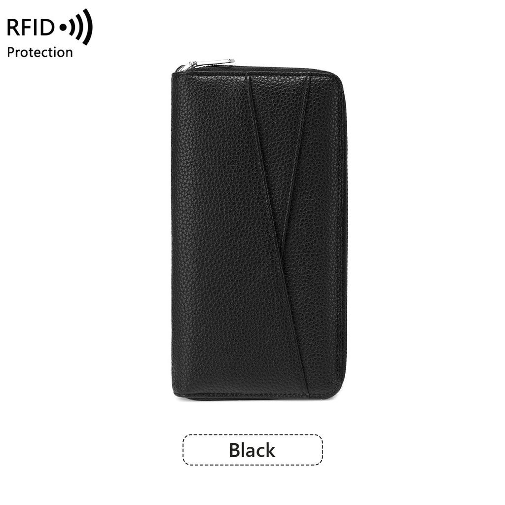 New Anti-magnetic Women's Wallet, Liwen Multi-compartment Passbook, Long Wallet, Simple and Large-capacity Clutch.