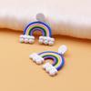Exaggerated Handmade Rainbow Cloud Earrings - Youthful Summer Studs