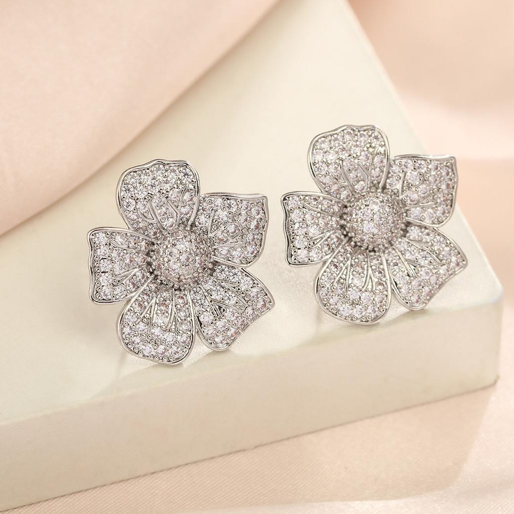Geometric Pearl Drop Earrings With Cubic Zirconia For Elegant Women