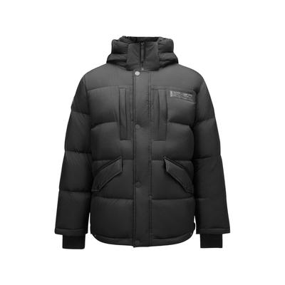 Fashionable Hooded Comfortable Warm Down Jacket Men Outerwear Carbon-Black L424M032-0018