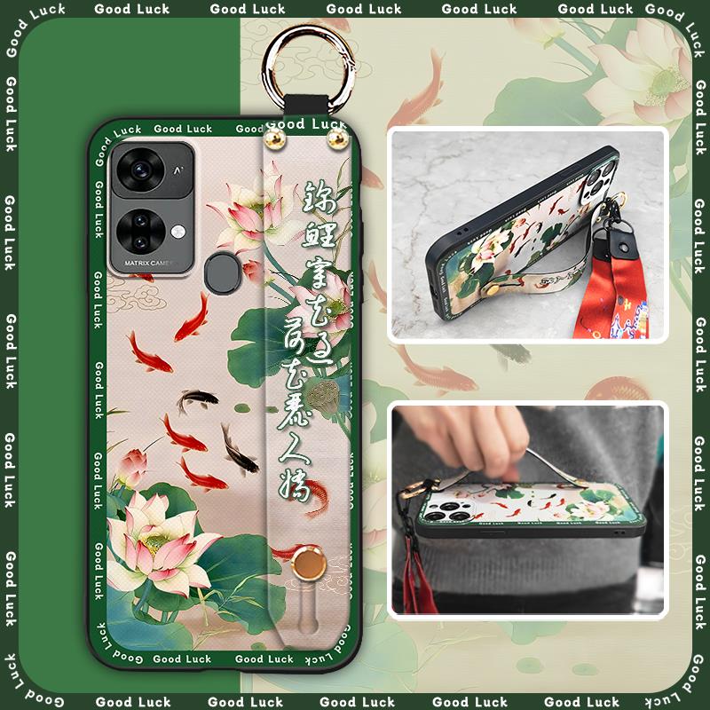 Wasserdichte Mode Handyhülle für Oukitel C33 ältere Dame Schutzarmband chinesischer Stil langlebige Handschlaufe Ring