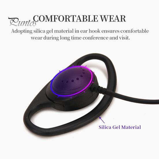 Wired Earphone Universal Earhook Professional HiFi Sound Effect 1.2m 3.5mm Conference Earphone Stereo Earpiece for Simultaneous Interpretation