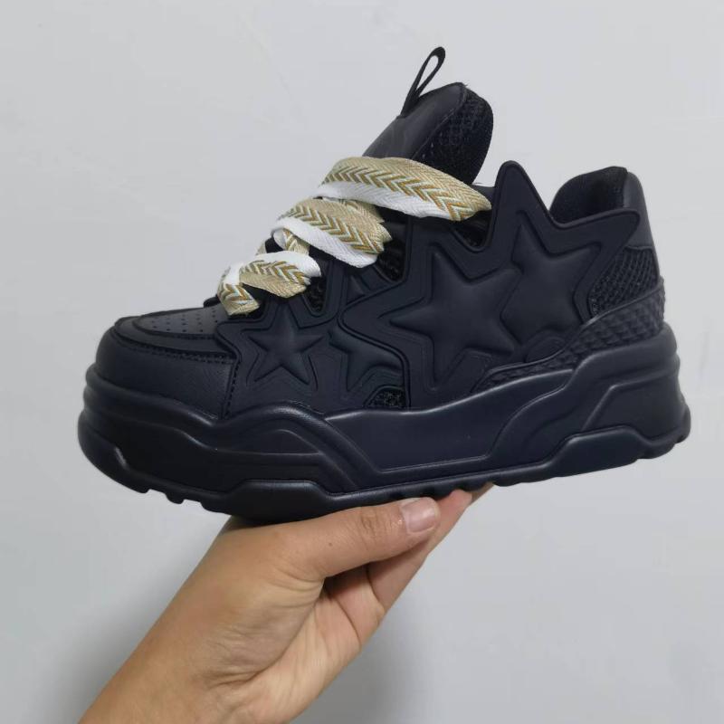 Women Platform Sneakers Star Design Casual Lace Up Sports Shoes Comfortable Sneakers Outdoor Running Tennis Shoes Couple 36-44