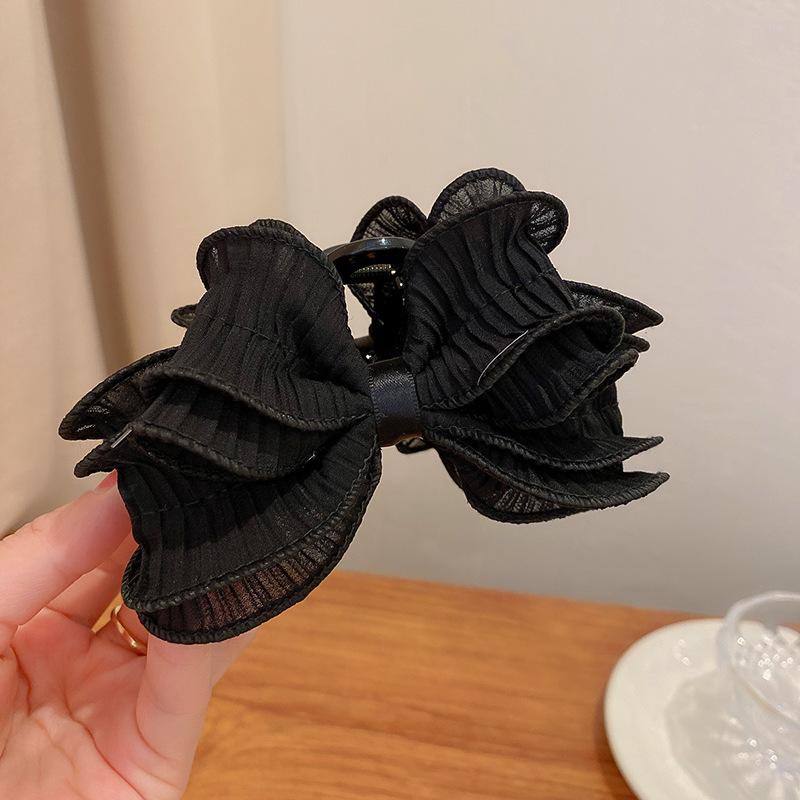 Big Large Satin Bow Ribbon Hair Clip Fashion Elegant Temperament Women Girls Ponytail Clip Ribbon Hair Clips Wedding Hair Accessories Gifts