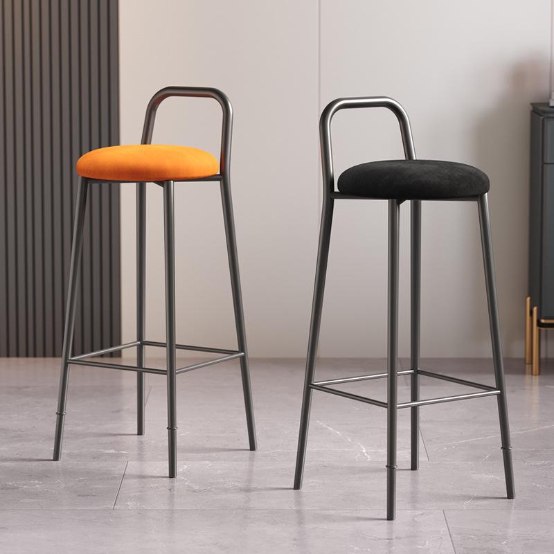 Nordic Iron Art Bar Stool with Backrest – Modern, Luxurious Design