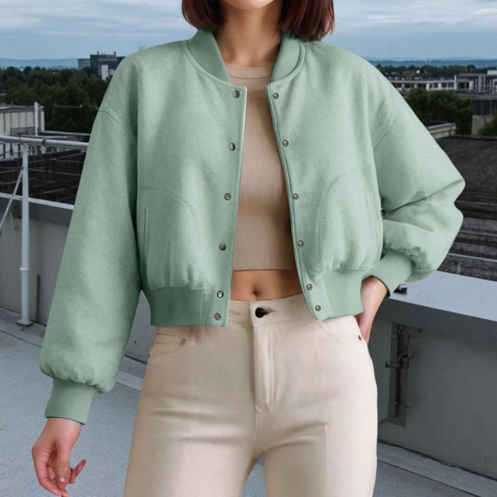 Women's Autumn American & European Style Short Pilot Wool Jacket