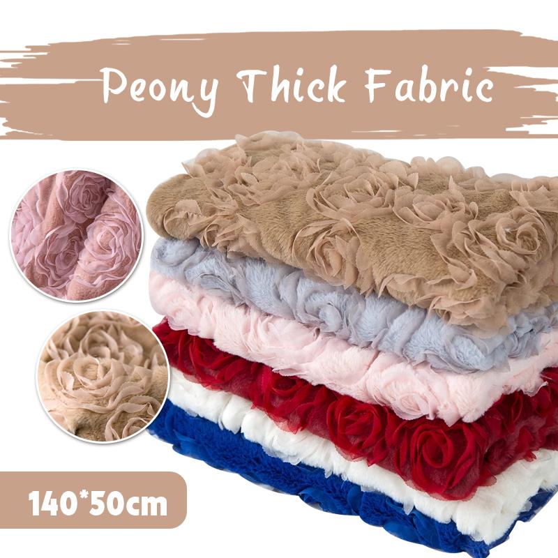 140*50cm Şakayık Tavşan Kadife İşlemeli Peluş Kumaş Kalın Suni Kürk Kumaş Kışlık Mont Kürk Yaka Giysi Fotoğraf Aksesuarları Dekor