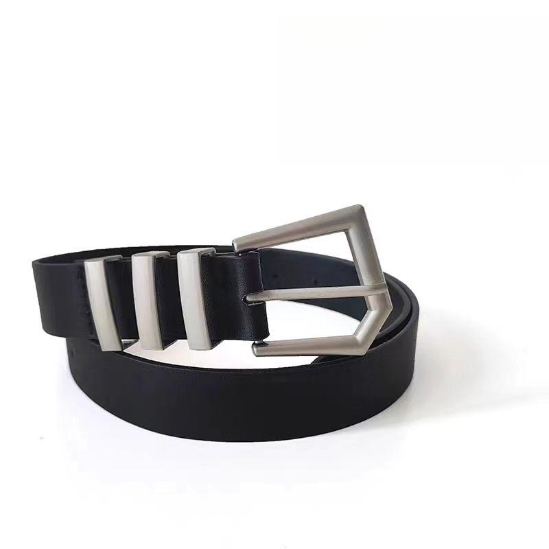 Belt Modern Black With Sophisticated Metal Buckle For Trendy Fashion Everyday