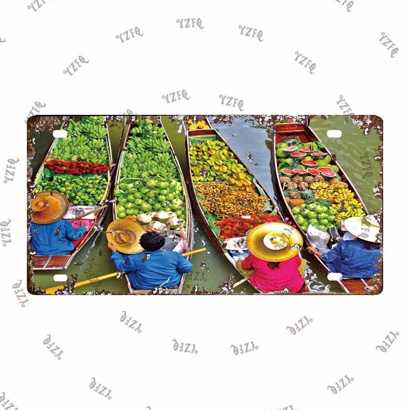 Thailand City Metal Sign Tin Poster 30X15CM Vintage Plate Tourist Souvenirs Wall Bar Home Decor Gift Customizable DC-0314A