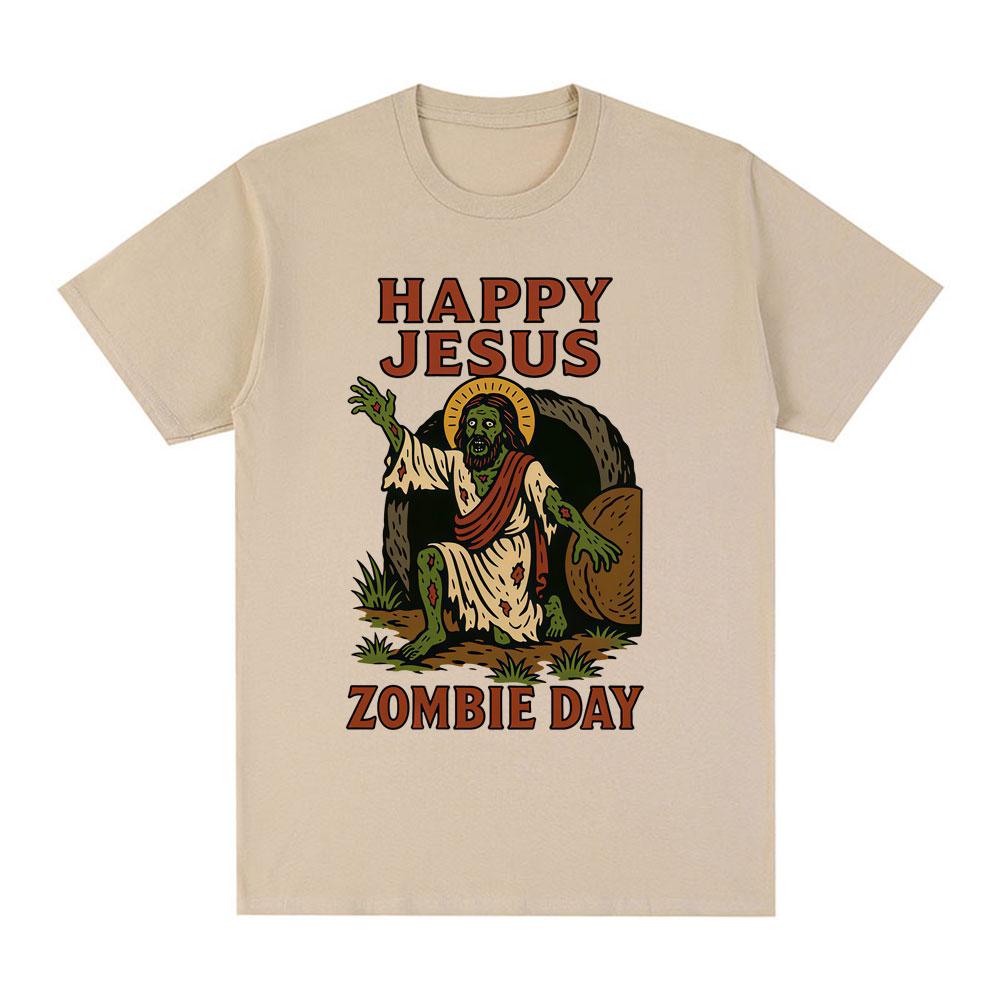 

Happy Jesus Zombie Day Funny Meme Christian Graphic T Shirts Men Women Casual Cotton T-shirt Fashion Short Sleeve T-shirts Tops 5XL різнокольоровий