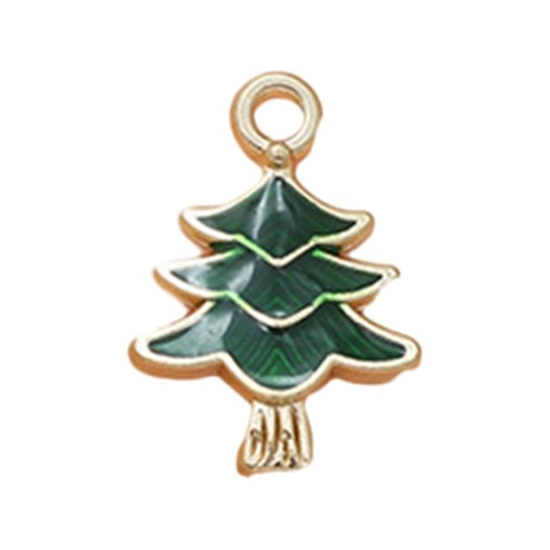 Christmas Enamel Charms for Jewelry Making, Mini Christmas Tree Pendants Charm for DIY Necklace Bracelet Earrings Making