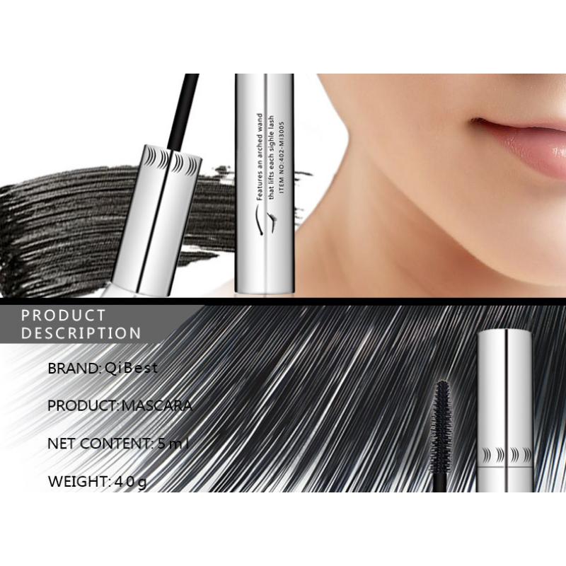 QiBest Makeup Silver Tube Big Eyes Mascara Long, Curly, Waterproof and Non-Smudge