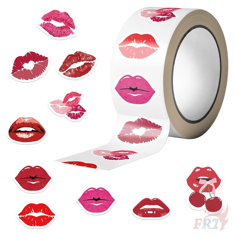 

500Pcs/Roll Blazing Red Lips Kids Rewards Stickers - DIY Scrapbooks Album Decor Sealing Label Decals