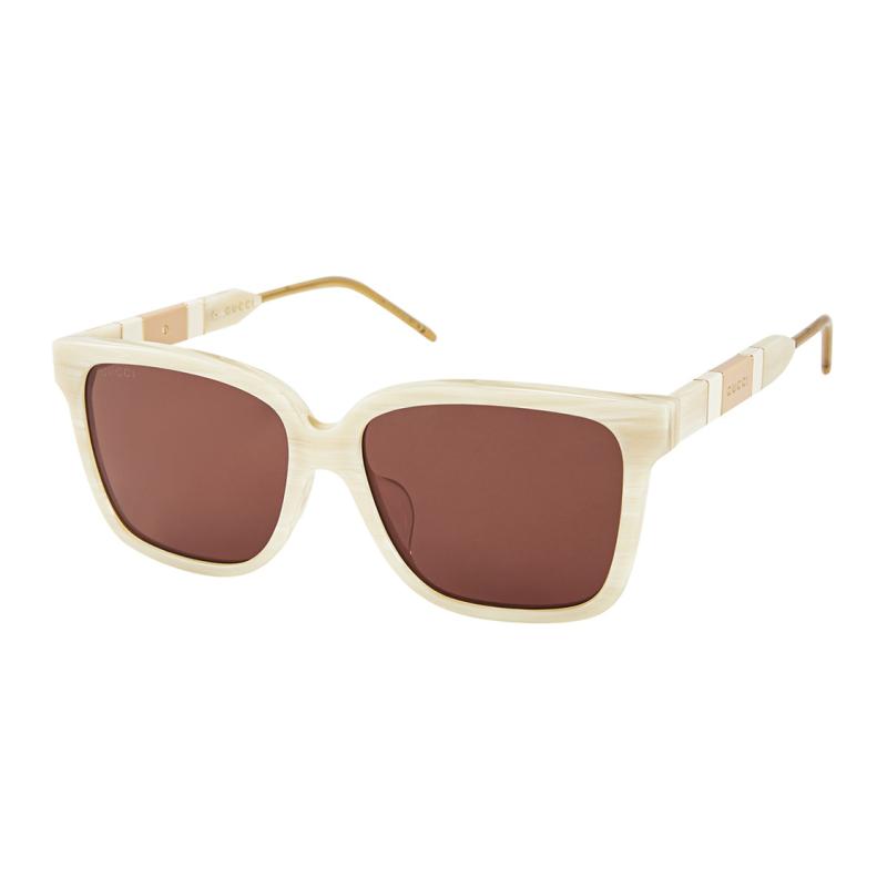 

GUCCI Personality Comfortable & Stylish Shade Plate Frame Square Sunglasses Women s Beige 56 бежевый