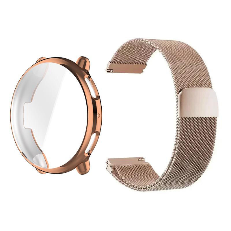 Milanese Loop Stainless Steel Watchband and TPU Protection Case for Amazfit Active 2 SmartWatch Strap Accessories