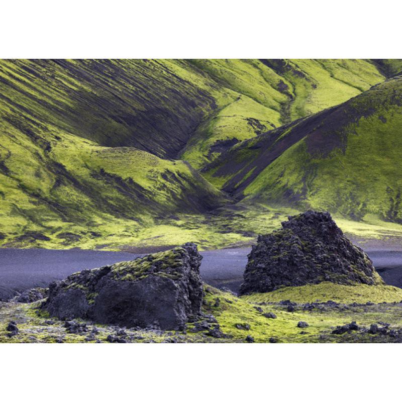 

Iceland Landscape Scenery Poster with Rustic Frame White card paper (non-adhesive) 30*42 cm