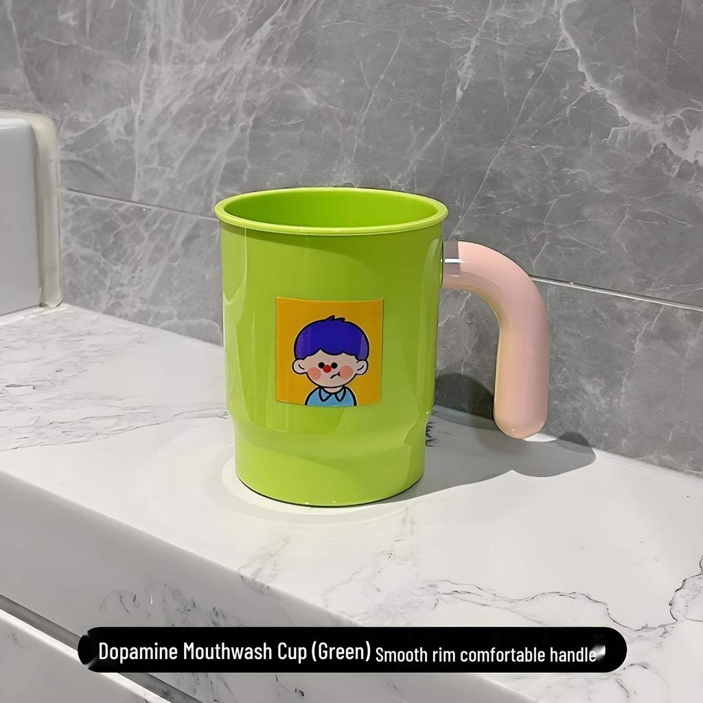 Dopamine Toothbrush & Mouthwash Cup Set - Cute Bathroom Holder for Kids and Couples