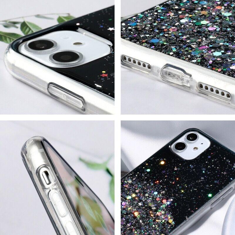 Bling Starry Sky Phone Case For iPhone 16 promax 15 14 Plus 13 12 Pro 11 Xs Max X XR 7 8 SE Glitter Star Shiny Transparent Cover