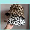 Outdoor Leopard Print Doublesided Fisherman Hat With Wide Brim For Sun Protection And Summer Fashion