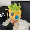 Trendy Knitted Pineapple Shoulder Bag With Phone Pocket For Urban Outfits