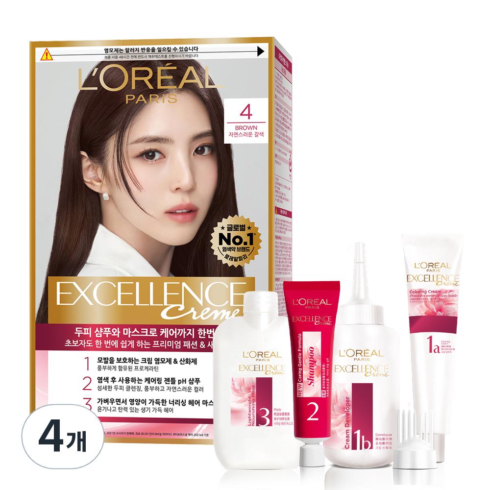 

Крем-краска для волос L Oreal Paris Excellence, нет. 4 Коричневые, 4 шт.