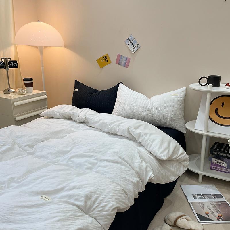 INS Solid Color Bedding Comforter Sets Duvet Cover Bedsheets Set Pillowcases Bedding Linens Set Queen/King Bed Edredones De Cama