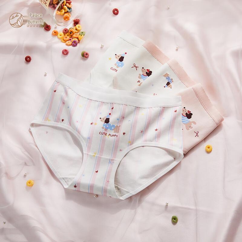 

Gongdie Women s Cute Dachshund Cartoon Antibacterial Briefs 5-Pack L (100-120 jin)