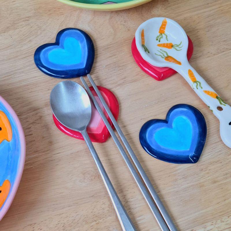 Deulkkot Ceramic Heart Spoon Rest