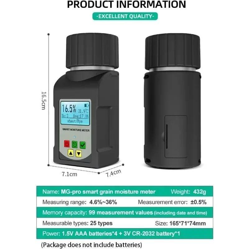 25/40 Kinds Portable Moisture Measurement Tools Grains Smart Digital Moisture Meter High Precision Grain Moisture Detector
