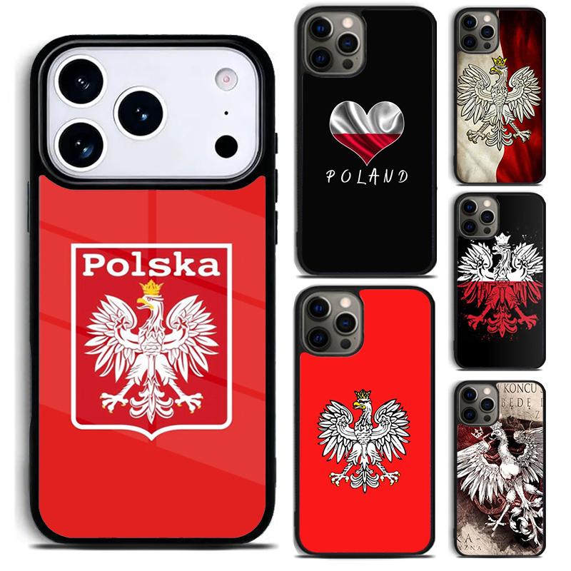 Poland Flag Phone Case for iPhone 17 16 15 Pro Max Air 14 13 12 11 Plus Shockproof Capa Cover