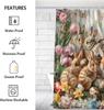 Pardick Shower Curtain, Easter Bunny Egg Flower Waterproof Shower Curtain Set with 12 Hooks, Polyester Fabric Shower Curtains fo