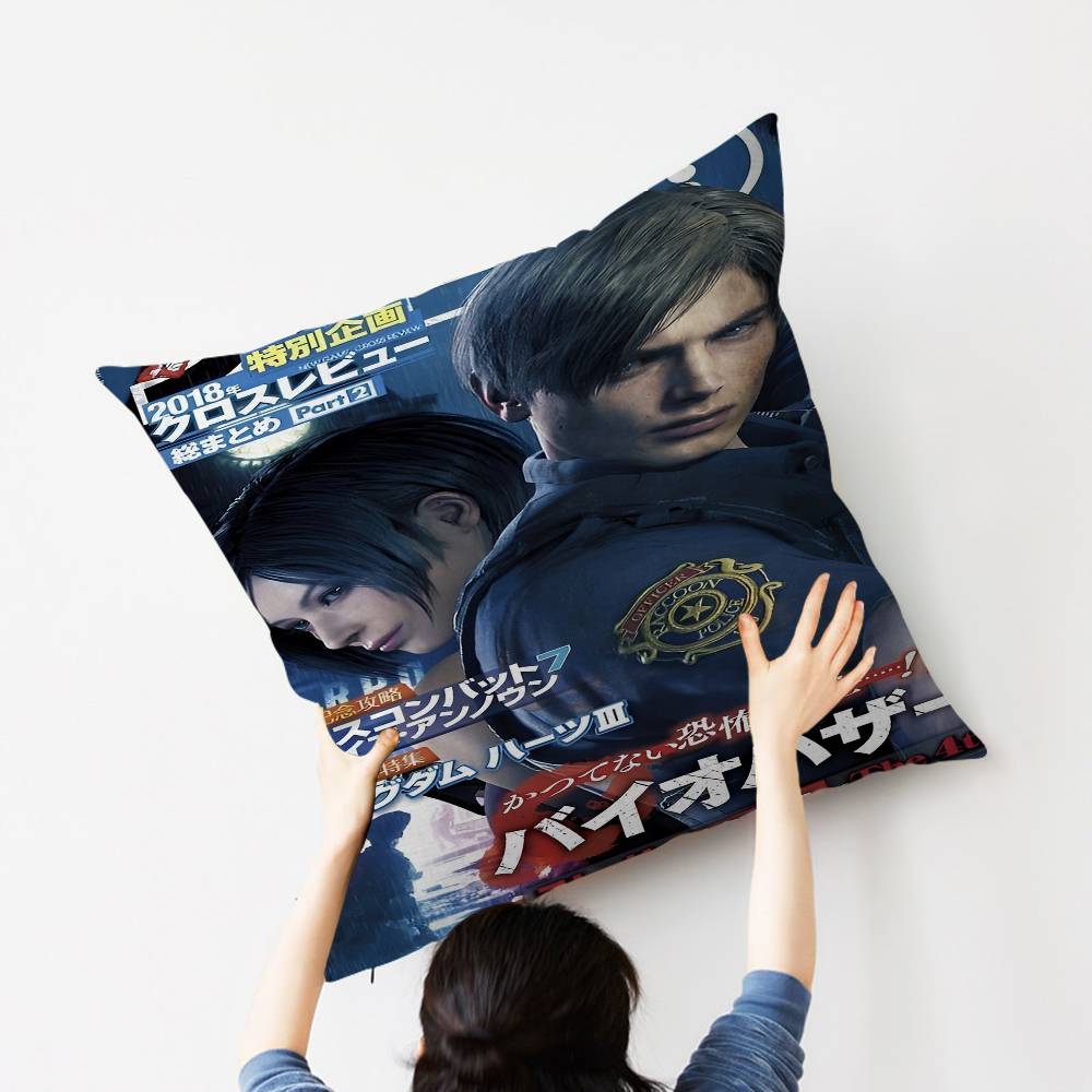 Resident Leon Kennedy E-Evil Kissenbezug Auto Überwurfskissenbezug für Sofa Auto Weihnachtsgeschenk 40x40cm 45x45cm
