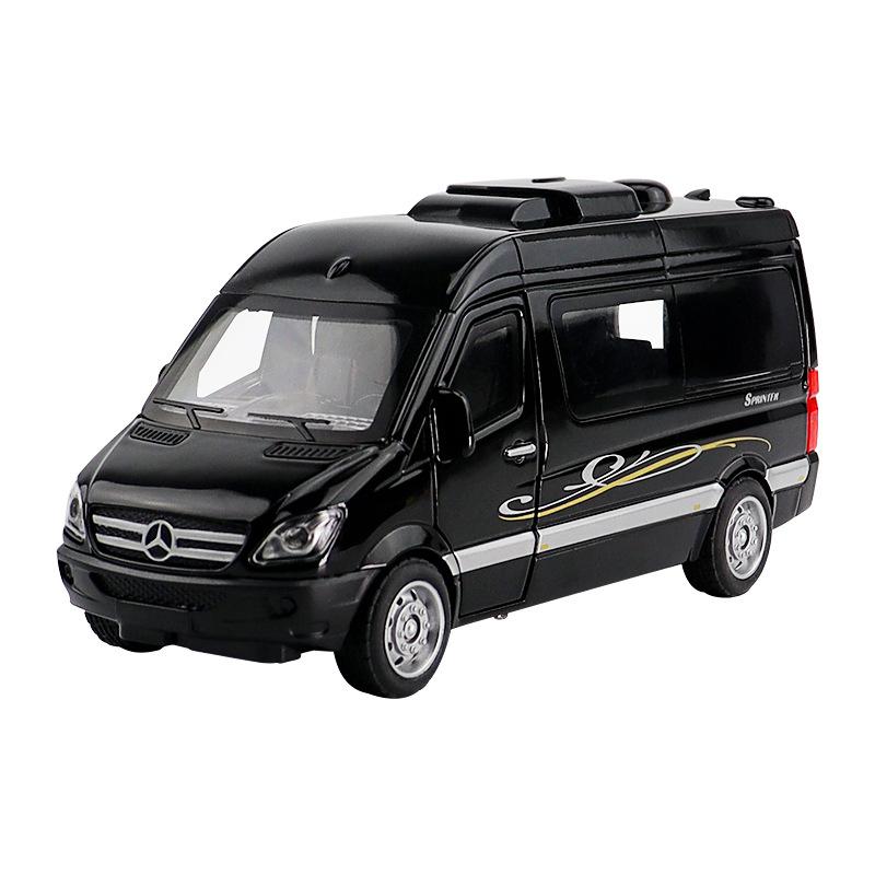 1:32 Alloy Diecast Sprinter MPV Van Toy Car Pull Back Sound Light Doors Openable Collection Toys Vehicle Gift For Kid