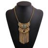 Vintage Boho Tassel Necklace Featuring Alloy Chain And Gemstone Accents For Fashion Lovers