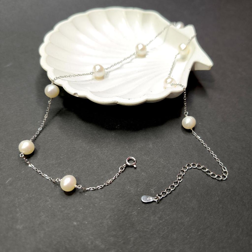 Silberkette mit natürlichen Barockperlen, Gewicht 8,18 Gramm (2175025)