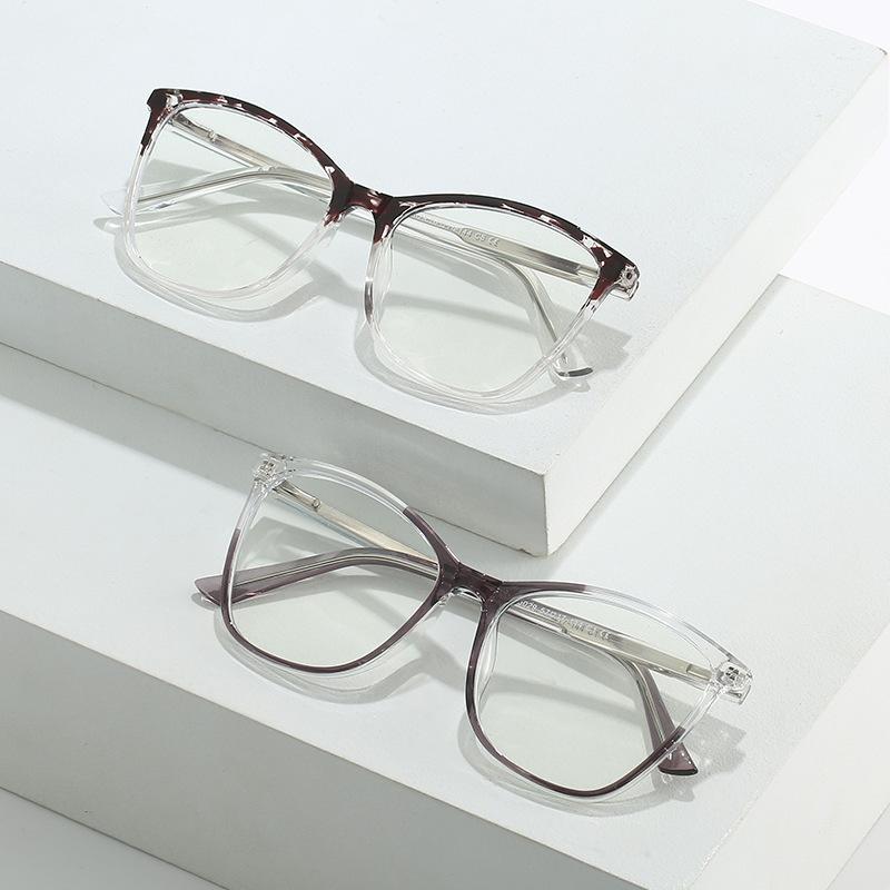 Ferrule Student Face Repair Glasses Frame Anti-Blue Light And Radiation-Resistant Cat'S Eye Tr Flat Mirror