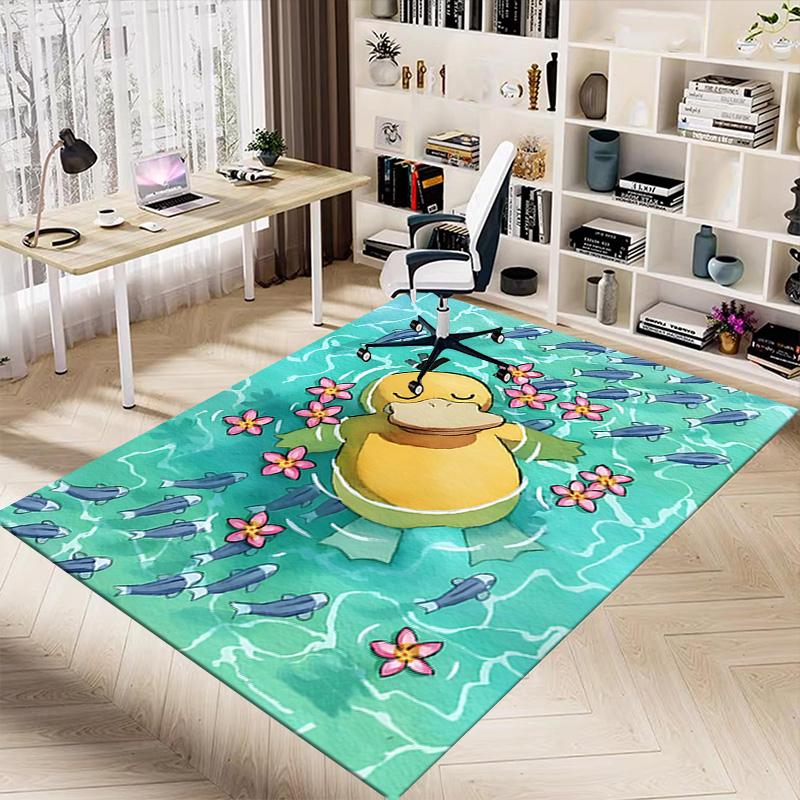 Duck Flowers Carpet For Playroom Bedroom Living Room Sofa Home Decorkids Game Area Rug Nonslip Floor Mat
